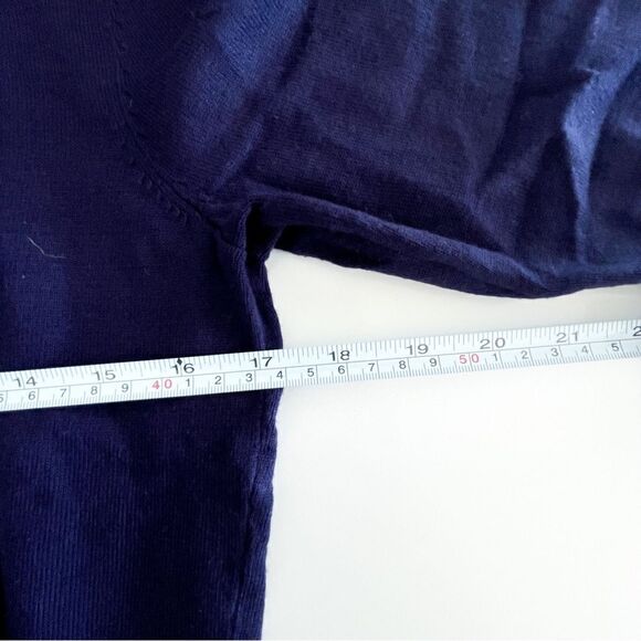 Cable & Gauge Pineapple Cardigan Navy Blue Buttons Women's M Embroidered - Picture 6 of 9